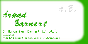 arpad barnert business card